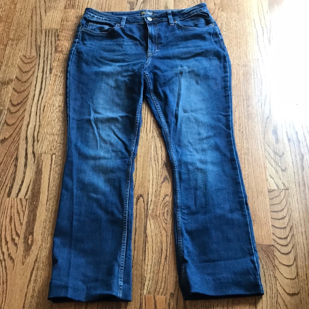 Lee Blue jeans Size 14 Medium Regular Fit Bootcut Mid Rise, worn twice